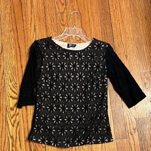 Elegant Black Floral Lace Blouse